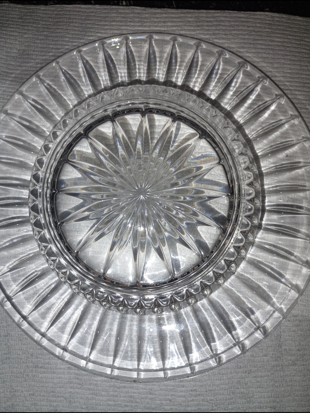 Vintage Princess House Royal Highlights Lead Crystal 7" Dish Candle Holder